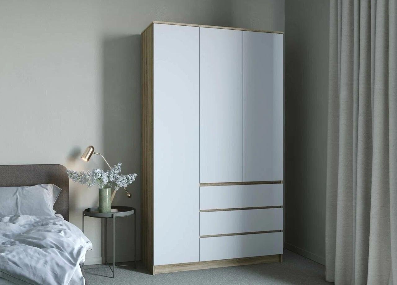 Распашной шкаф Стендмебель Хелен, 120x210х46 см, белый, золотой