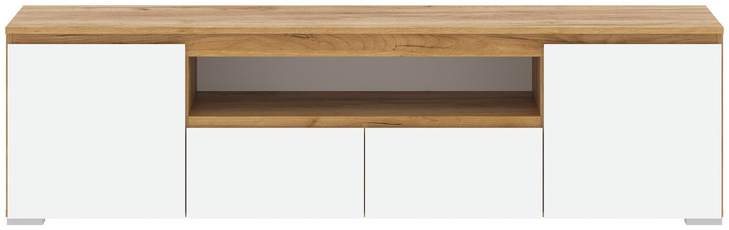 ТВ-тумба напольная Памир Гретта 2С2Я , 180x50x41.1 см, белый, коричневый купить,NaN