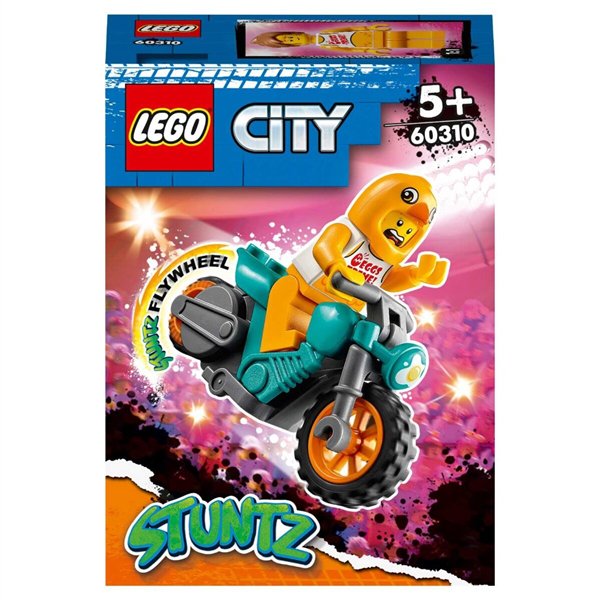 Конструктор Lego City Трюковый мотоцикл с цыплёнком 60310 10 предметов  купить,NaN
