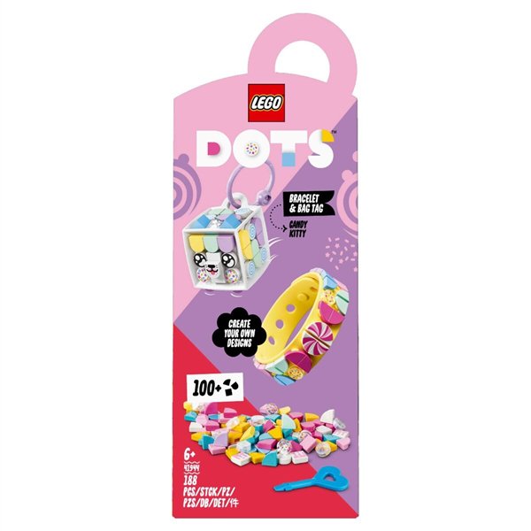 Конструктор Lego DOTs Браслет и бирка для сумки Карамельная киса   41944 купить,NaN
