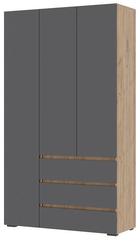 Распашной шкаф Стендмебель Хелен, 120x210х46 см, серый, коричневый