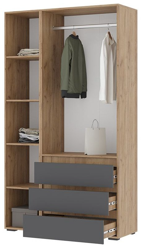 Шкаф Стендмебель Хелен 120x210х46см серо-коричневый купить,NaN