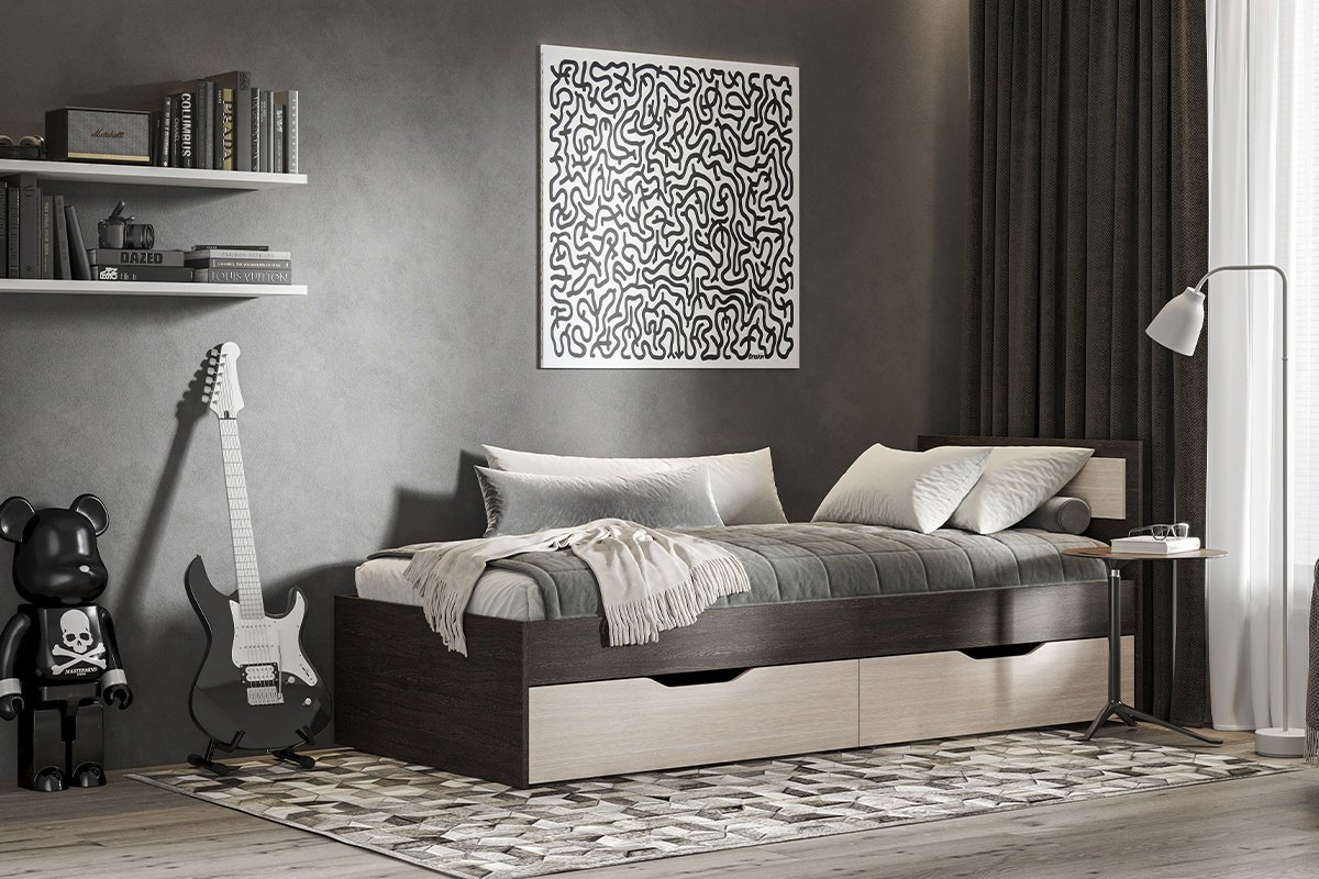 Кровать Стендмебель Гармония 90x200см темно-коричневый купить,NaN