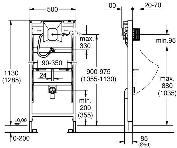 Рамная инсталляция Grohe Rapid SL 38786001 купить,NaN