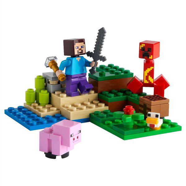 Конструктор Lego Minecraft Засада Крипера 21177 72 предмета купить,NaN