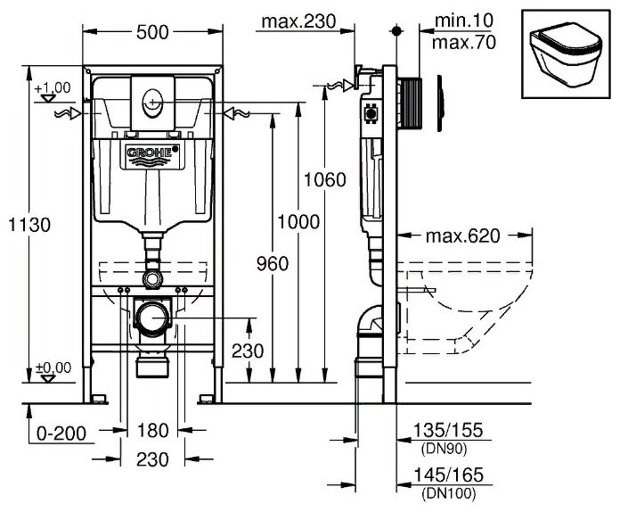 Рамная инсталляция Grohe Rapid SL 38721001 купить,0