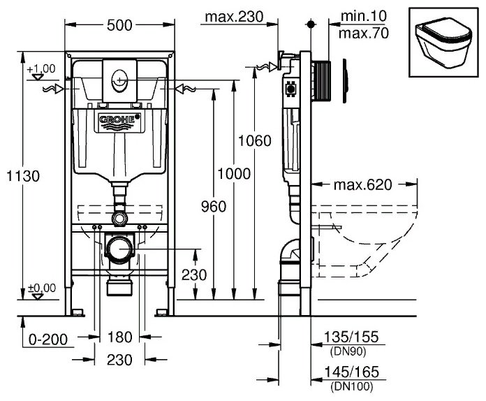 Рамная инсталляция Grohe Rapid SL 38721001 купить,171600