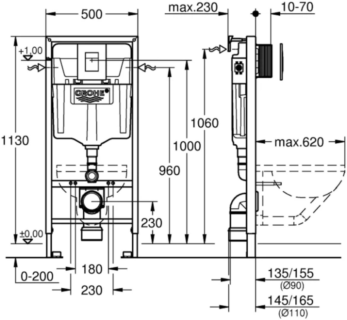 Grohe рамная инсталляция Rapid SL 38772001 купить,131500