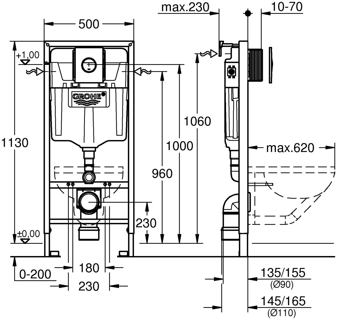 Grohe рамная инсталляция Rapid SL 38860000 купить,0