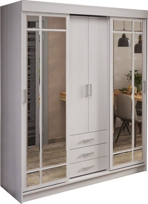 Шкаф-купе Стендмебель Лидер 1К 1700, 170x210х58 см, серый купить,NaN