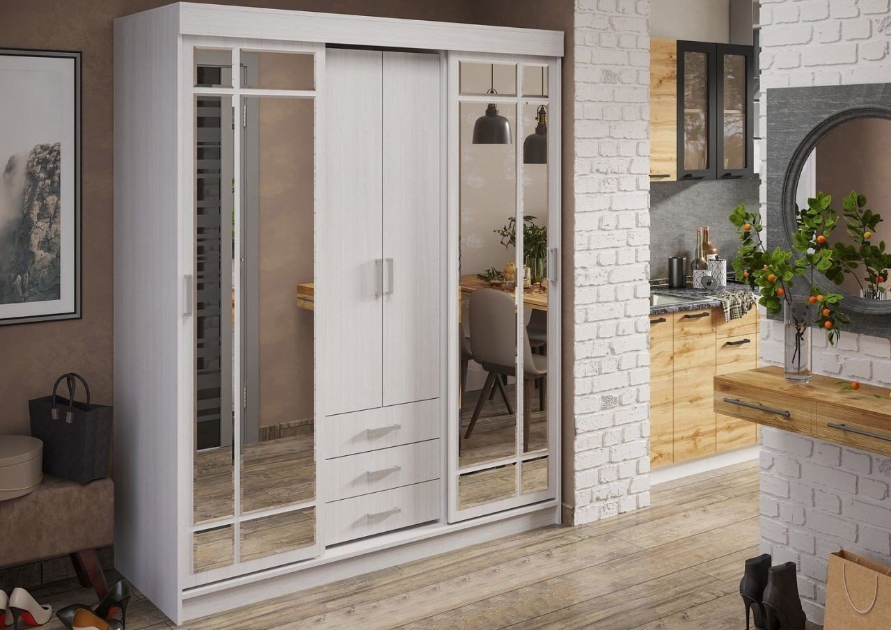 Шкаф-купе Стендмебель Лидер 1К 1700, 170x210х58 см, серый купить,NaN