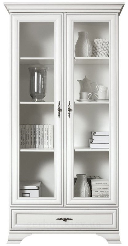 Шкаф-витрина Гербор Кентуки REG2W1S 210х99.5х44см белый купить,NaN