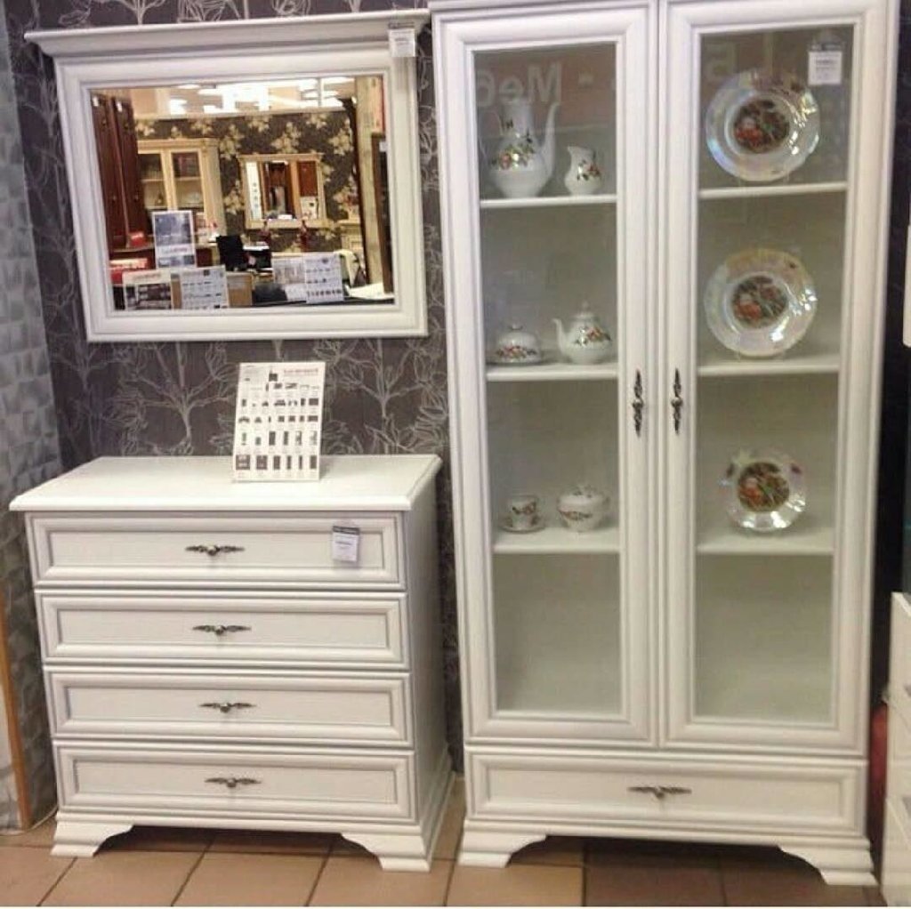 Шкаф-витрина Гербор Кентуки REG2W1S 210х99.5х44см белый купить,NaN