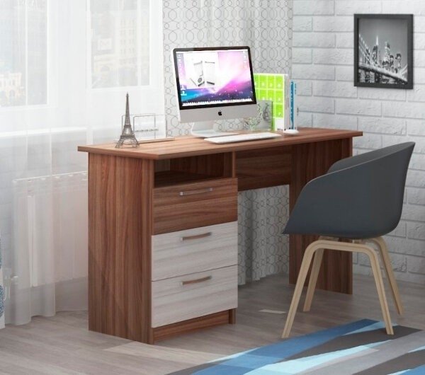 Стол письменный MLK Вояж, 124х60x80.2 см, коричневый - ForteMarket Стол письменный MLK Вояж, 124х60x80.2 см, коричневый купить,0