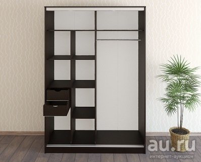 Шкаф-купе Росток-Мебель ПШ 2.9 1800, 180x220х60 см, коричневый купить,NaN