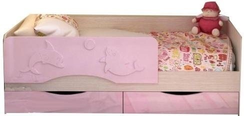Детская кровать Стендмебель Алиса, 80x180 см, бежевый, розовый
