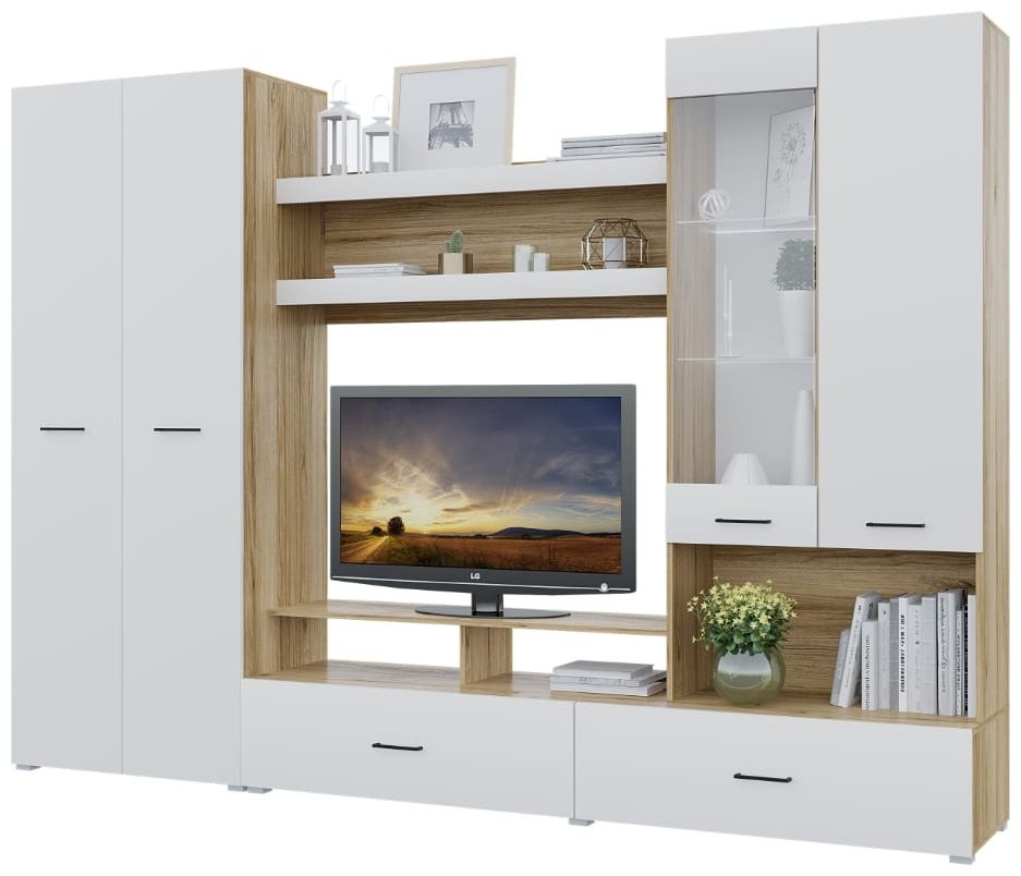 Стенка Горизонт Ненси 280х200х46.6см белый купить,NaN