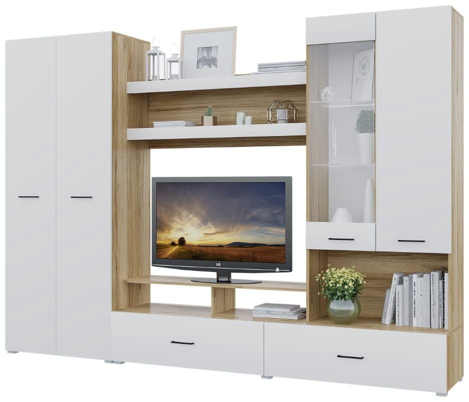 Стенка Горизонт Ненси 280х200х46.6см белый купить,NaN