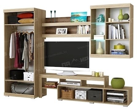 Стенка Памир Соната 280х196х54.4см белый купить,NaN