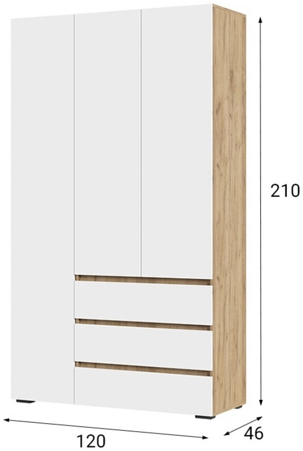Распашной шкаф Ваша Мебель Хелен 120x210х46 см белый купить,NaN