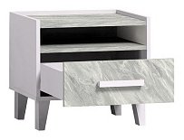 Тумба Глазов Тумба прикроватная Айрис 41 Белый/Статуарио, Глазов, 48x44x35 см, серый
