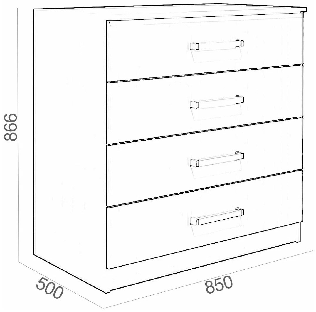 Комод BTS Фиеста 85, 85x50x86 см, коричневый купить,NaN