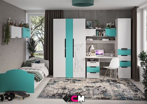 Стол письменный Стендмебель Миа, 112х60x75 см, белый, бирюзовый купить,NaN