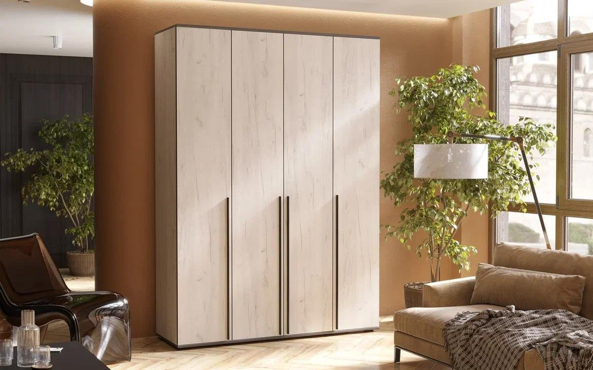 Шкаф распашной Миф Норд 160x223.6х51см светло-серый купить,NaN