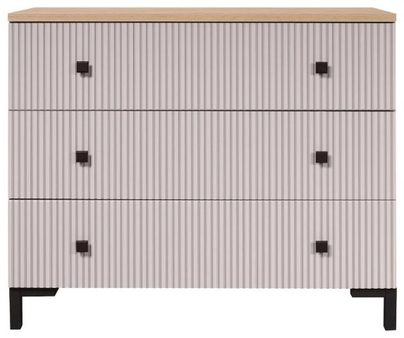 Комод СлонимМебель Мадрид, 103x45x87 см, серый, светло-коричневый