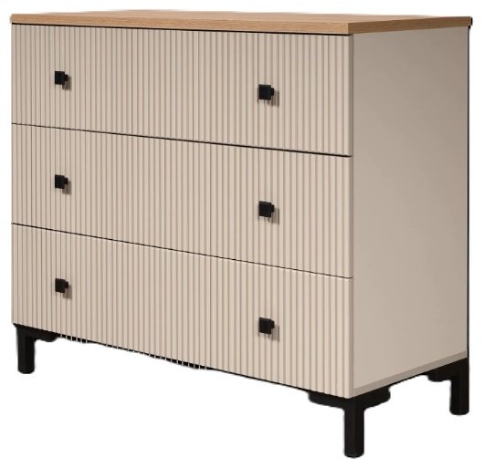 Комод СлонимМебель Мадрид, 103x45x87 см, серый, светло-коричневый - ForteMarket Комод СлонимМебель Мадрид, 103x45x87 см, серый, светло-коричневый купить,0