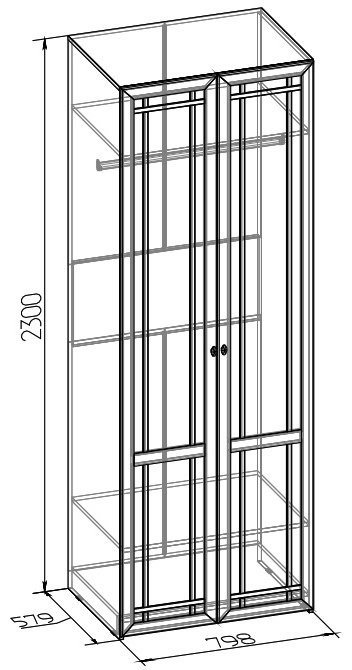 Шкаф распашной Глазов Sherlock 80x230х58см темно-коричневый купить,NaN
