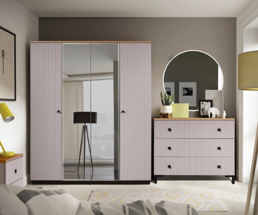 Комод СлонимМебель Мадрид, 103x45x87 см, серый, светло-коричневый - ForteMarket Комод СлонимМебель Мадрид, 103x45x87 см, серый, светло-коричневый купить,0