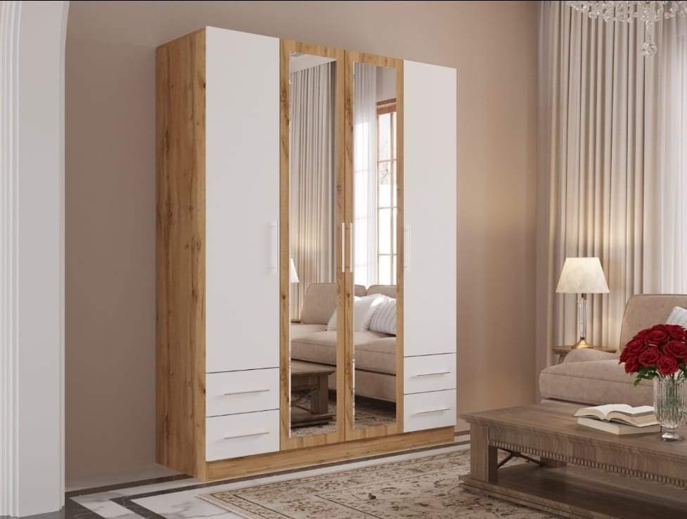 Распашной шкаф Grand Miks Атлант, 160x215х52 см, белый, коричневый купить,NaN