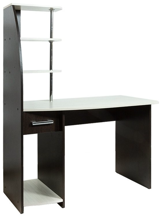 Стол компьютерный с надстройкой BTS Скай NEW, 110х58.5x150 см, коричневый, бежевый купить,NaN