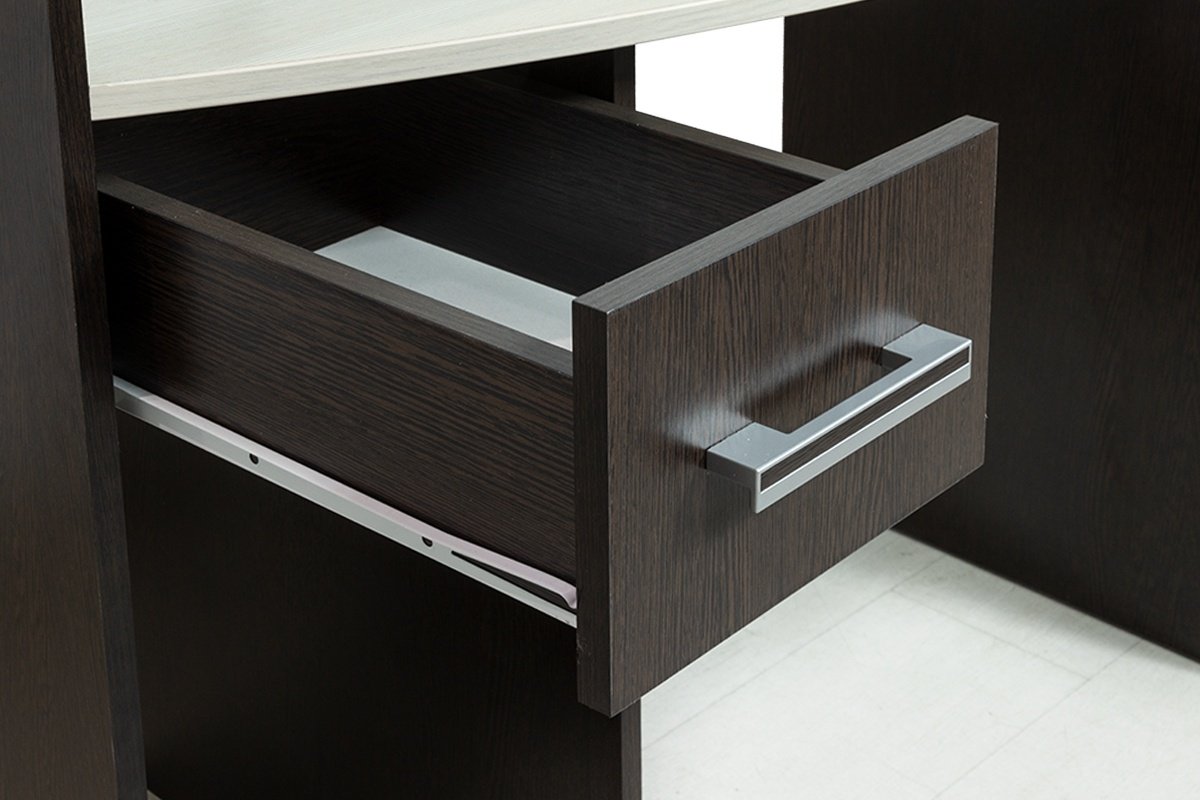 Стол компьютерный с надстройкой BTS Скай NEW, 110х58.5x150 см, коричневый, бежевый купить,NaN