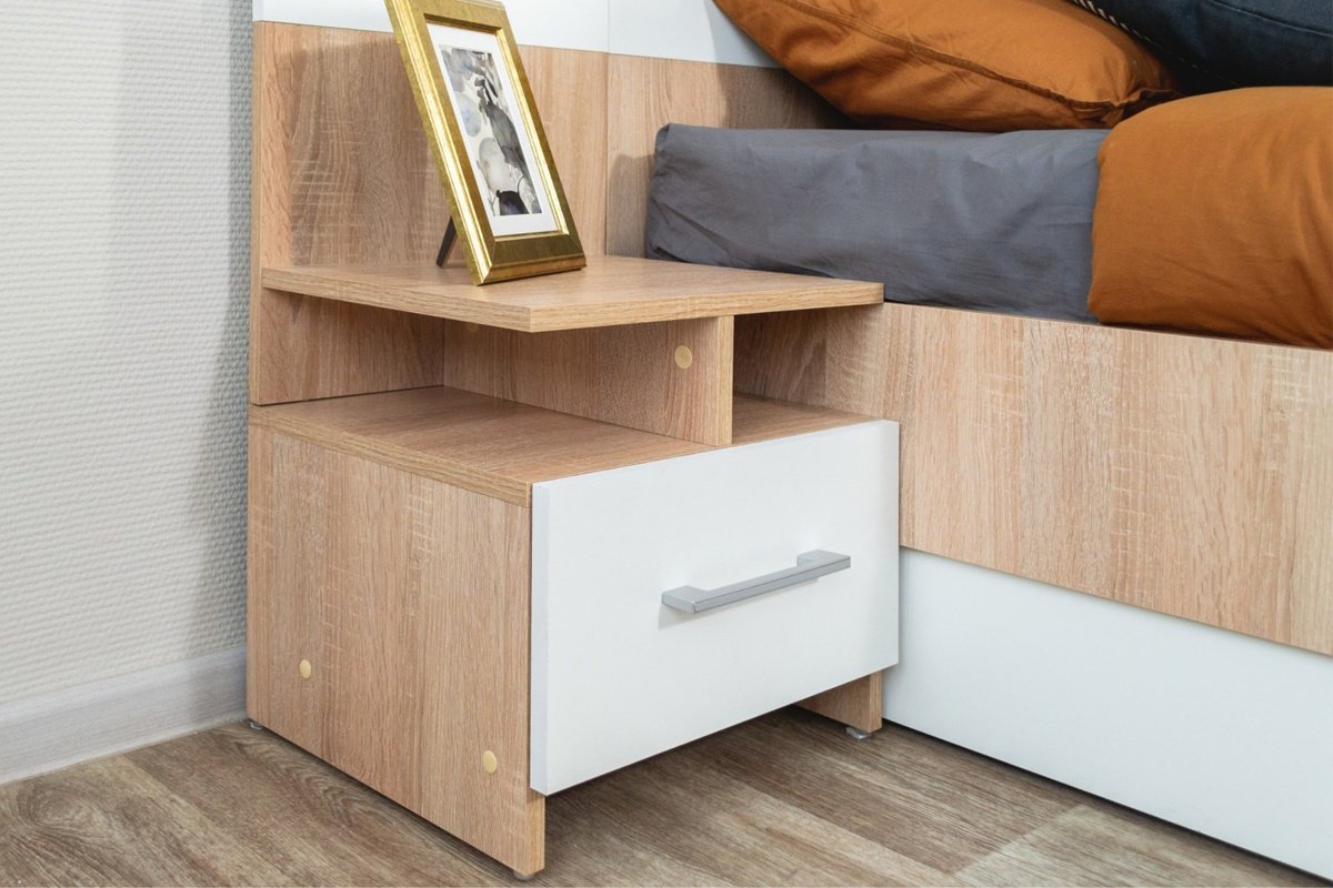 Гарнитур IMPERIAL Алёна 3Д, предметов в наборе 5 шт, кровать 160x200 см, дуб сонома, белый - ForteMarket Гарнитур IMPERIAL Алёна 3Д, предметов в наборе 5 шт, кровать 160x200 см, дуб сонома, белый купить,0