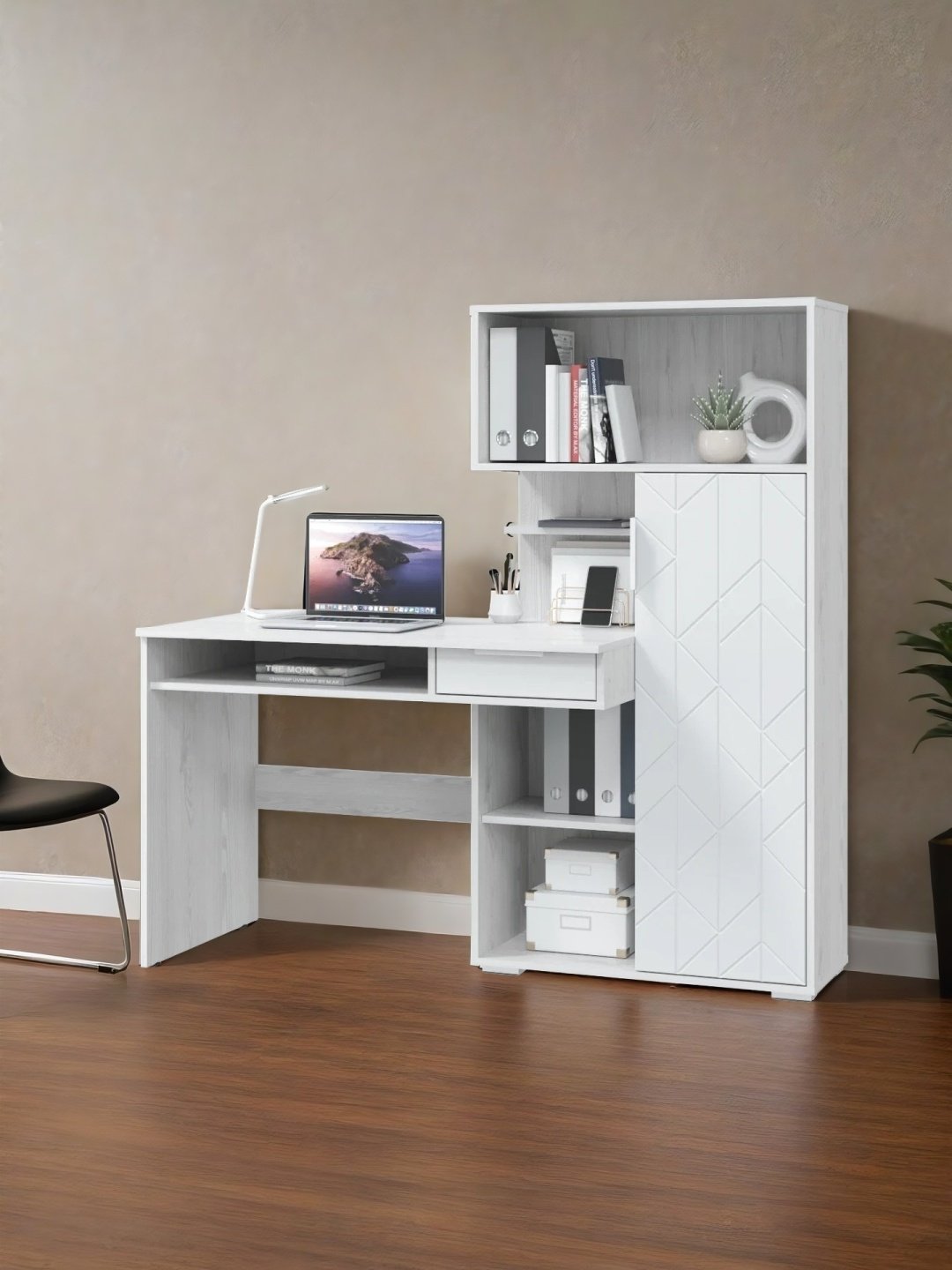 Стол компьютерный с надстройкой Эльбрус Бэйсик, 150х58x150 см, белый