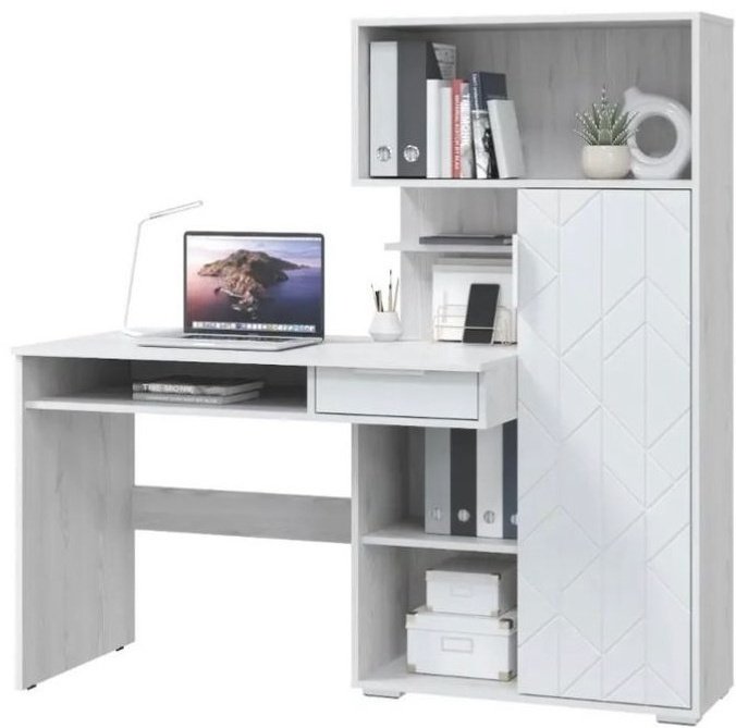 Стол компьютерный с надстройкой Эльбрус Бэйсик, 150х58x150 см, белый купить,0