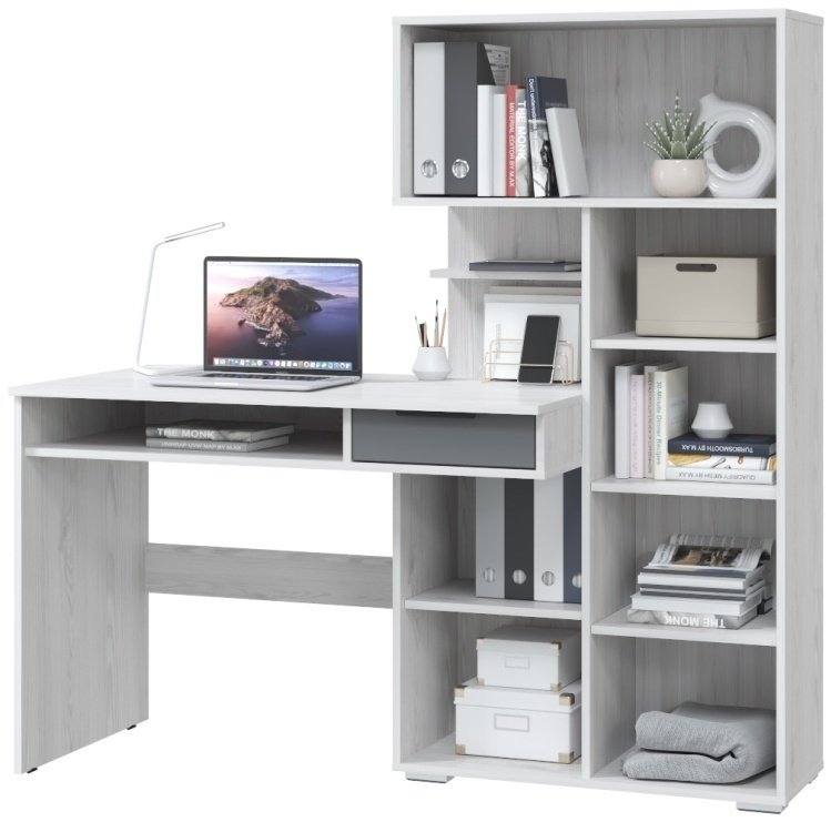 Стол компьютерный с надстройкой Эльбрус Бэйсик, 150х58x150 см, белый купить,0