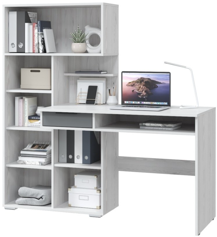 Стол компьютерный с надстройкой Эльбрус Бэйсик, 150х58x150 см, белый купить,NaN