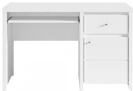 Стол компьютерный BIU 1D1S, 122х65x77 см, белый
