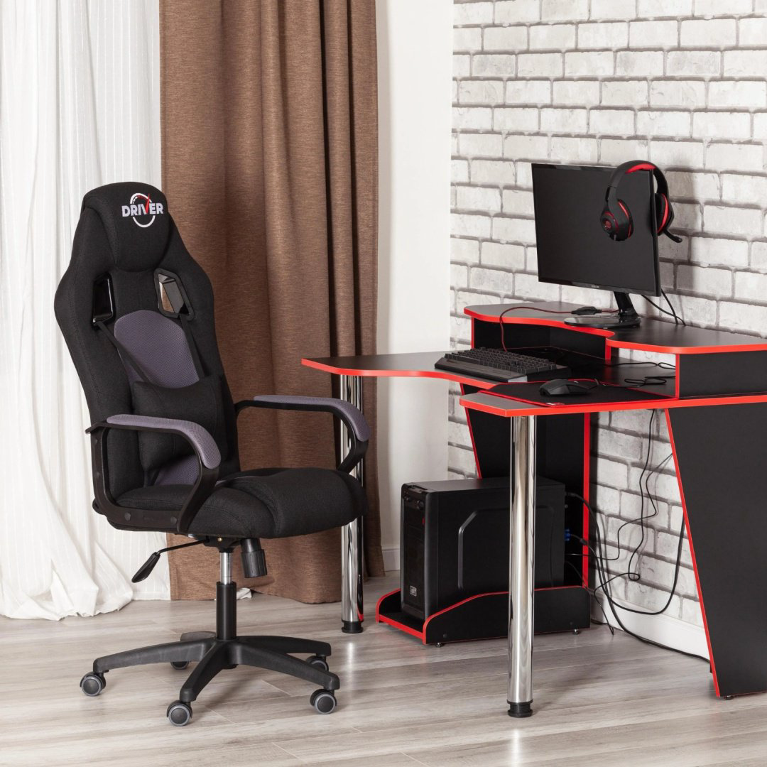 Игровое кресло Tetchair DRIVER 19303, черный, серый купить,NaN