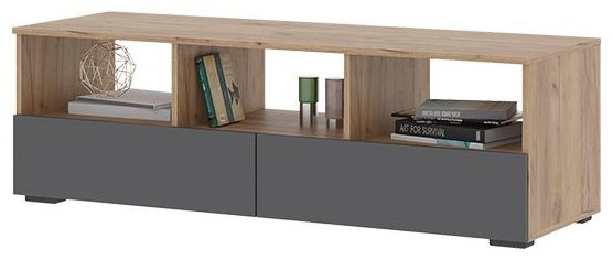 ТВ-тумба напольная Стендмебель Хелен, 140.2x44.2x46 см, серый, коричневый