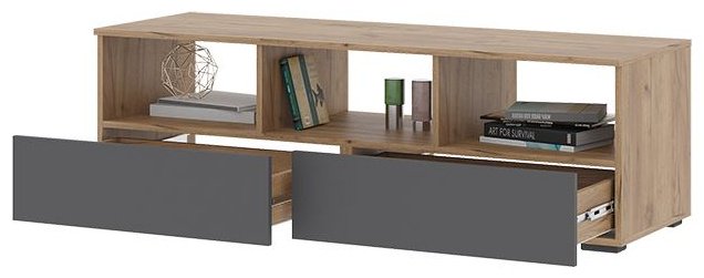 ТВ-тумба напольная Стендмебель Хелен, 140.2x44.2x46 см, серый, коричневый купить,0