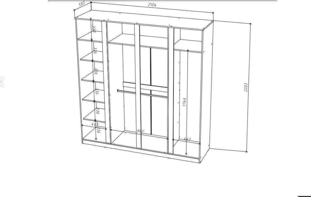Шкаф распашной НК Мебель Stern 72676507 210x220х58см белый купить,NaN