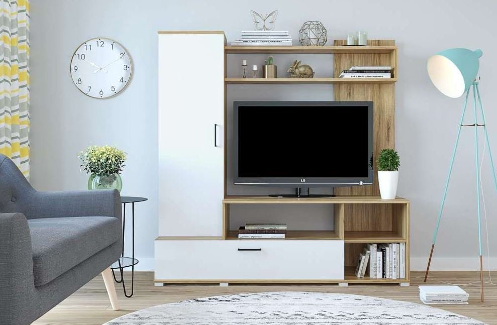 Стенка Горизонт Лима 152х150х44см белый купить,NaN