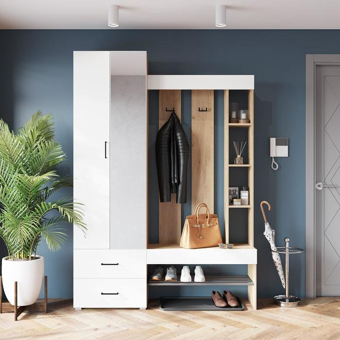 Шкаф-прихожая Горизонт Домино 150x35x211.6см белый - ForteMarket Шкаф-прихожая Горизонт Домино 150x35x211.6см белый купить,111100