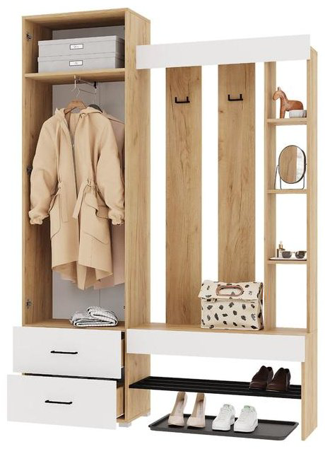 Шкаф-прихожая Горизонт Домино 150x35x211.6см белый - ForteMarket Шкаф-прихожая Горизонт Домино 150x35x211.6см белый купить,111100