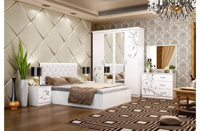 Гарнитур Grand Miks Бостон 4Д, предметов в наборе 4 шт, кровать 160х200 см, однотонный белый купить,NaN