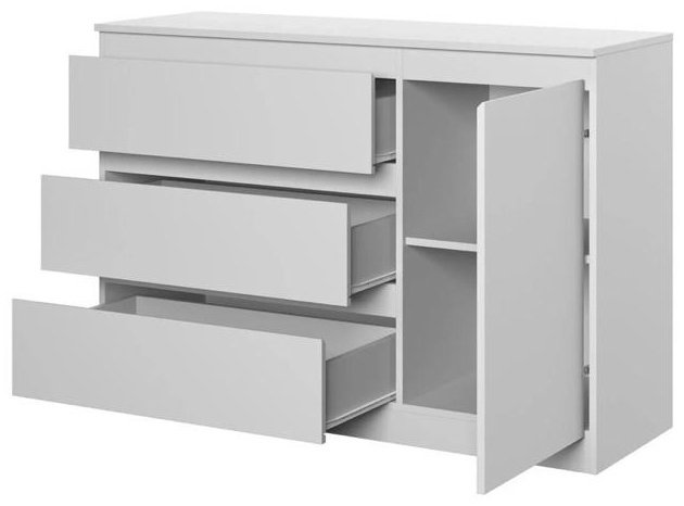 Комод НК Мебель 4424, 123.20x43.30x85.7 см, белый купить,NaN